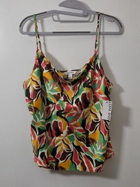 Nine West Multicolor Leaf-Print Spaghetti Strap Cami